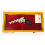 Franklin Mint Bat Masterson Colt Single Action Army Replica in a Wood and Glass Display Case