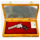 Franklin Mint Bat Masterson Colt Single Action Army Replica in a Wood and Glass Display Case