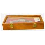 Franklin Mint Bat Masterson Colt Single Action Army Replica in a Wood and Glass Display Case