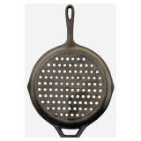 Black Cast Iron Chicken Fryer with a Hammered Finish with Lid  16 5/8" X 2.25" deep