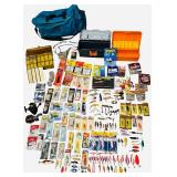 Vintage Fishing Mixed Bundle | MUST SEE PHOTOS :) Lures, Crankbaits, Soft Baits, Bobbers, Cork Lures, Fishing Line, Various Hook packs, Weights, Tackle Boxes and a Tackle Bag for Storage