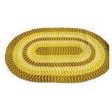 Yellow Oval Braided/Woven Rug 38 3/4" X 60"