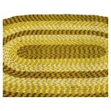 Yellow Oval Braided/Woven Rug 38 3/4" X 60"