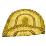 Yellow Oval Braided/Woven Rug 38 3/4" X 60"