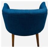 Navy Chunky Textured Accent Chair with Throw Pillow