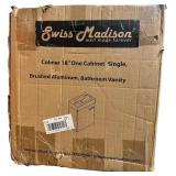 Brushed Aluminum Bathroom Vanity, Colmer 18" One Cabinet Single by Swiss Madison | BRAND NEW