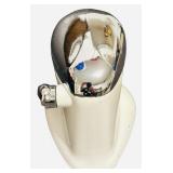 JUICER: Vintage Rival Juice-O-Mat Manual Juicer 1940s-1950s featuring a White Enamel Base and a Chrome Tilt-Top (A)