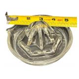 JUICER: Vintage Glass Citrus Reamers and a Metal Lemon Squeezer - Qty 3 (B)