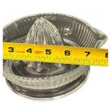 JUICER: Vintage Glass Citrus Reamers and a Metal Lemon Squeezer - Qty 3 (B)