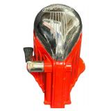JUICER: Vintage Rival Juice-O-Mat Manual Citrus Juicer featuring a Red Base and Chrome Top (G)