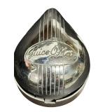 JUICER: Vintage Rival Juice-O-Mat Manual Citrus Juicer featuring a Red Base and Chrome Top (G)