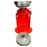 JUICER: Vintage Rival Juice-O-Mat Manual Citrus Juicer featuring a Red Base and Chrome Top (G)
