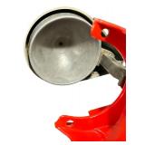JUICER: Vintage Rival Juice-O-Mat Manual Citrus Juicer featuring a Red Base and Chrome Top (G)