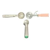 Vintage Metal Kitchen Utensil Tools Ice Scream Scoop Bundle - Qty 3 (E)