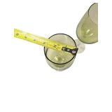 Pier 1 Pantiago Olive Green Avocado Crystal Wine Glasses with Clear Stems- Qty 3 (Crate A)