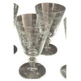 Lucca Etched Water Goblet - Qty 6 | 5.75" tall, 3.5"D | BOX 18