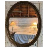 Bronze Framed Oval Mirror