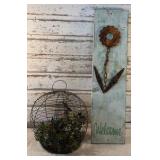 Birdcage and Welcome Sign