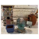 Collection of Garden Pots, Houses, and Troll