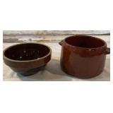 Westbend Ceramic Bean Pot and Columbia Metal Products Stoneware Bowl