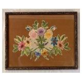 Handcrafted Needlework in Vintage Frame