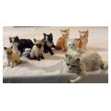 Lot of 8 Ceramic and Porcelain Kitties