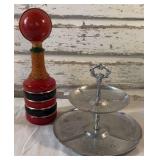 Vintage Italian Decanter, Tiered Serving Tray