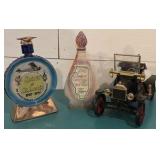 Ezra Brooks Whiskey Decanter and Two Jim Beam Whiskey Decanters