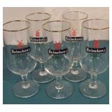 Set of 5 Heineken’s Glasses
