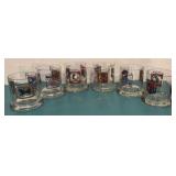 Vintage Set of 6 White Horse Cellar Glasses