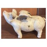 Vintage When Pigs Fly Cast Iron Bank