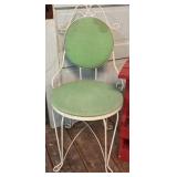 Metal Parlor Chair and Red Table