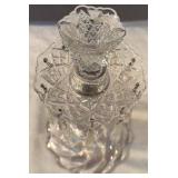 Heavy Glass Candle Holder with Crystal Prisms