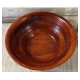 Nice Wood Bowl and Pair of Wooden Candle Holders
