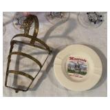 Brass Ashtray Holder, Wine Glasses, Minnesota Ashtray