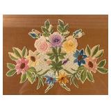 Handcrafted Needlework in Vintage Frame