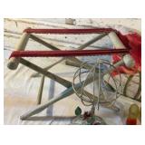 Luggage Rack, Floral Pillow, Wig/Hat Stand, Amberina Glass Shoes