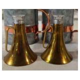 Metal and Brass Salt and Pepper Shakers, Pewter Sugar Bowl