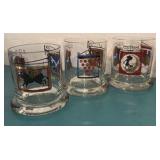 Vintage Set of 6 White Horse Cellar Glasses