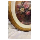 Oval Framed Floral Picture