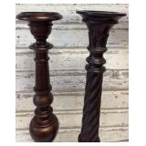 Pair of Dark Brown Tall Candle Holders