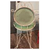 Metal Parlor Chair and Red Table