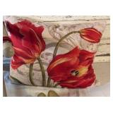 Luggage Rack, Floral Pillow, Wig/Hat Stand, Amberina Glass Shoes