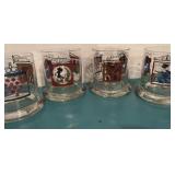 Vintage Set of 6 White Horse Cellar Glasses