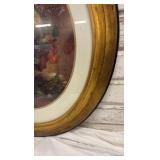 Oval Framed Floral Picture