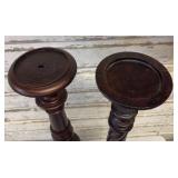 Pair of Dark Brown Tall Candle Holders