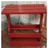 Metal Parlor Chair and Red Table
