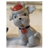 Blue Mountain Pottery Ducks, Circus Dog, Vintage Ceramic Dog, Brass Lizard