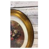 Oval Framed Floral Picture