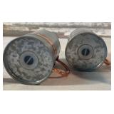 Metal and Brass Salt and Pepper Shakers, Pewter Sugar Bowl